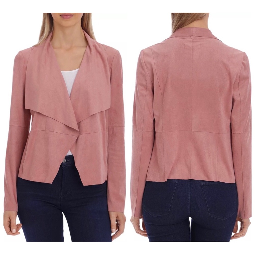 Bagatelle Faux Suede Drape Front Jacket View 3